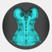 Elegant Teal Blue Corset Stickers