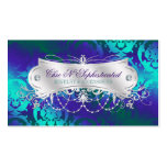 Elegant Teal Purple Damask Swirl Business Card