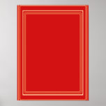 Elegant Template with Border RED Poster