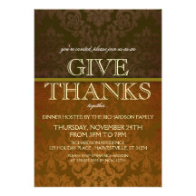 Elegant Thanksgiving Dinner Invitation