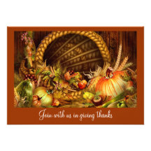 Elegant Thanksgiving Dinner Party Invitations