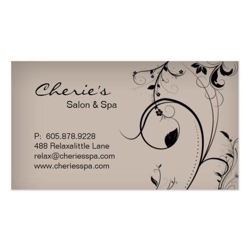 Elegant Trendy Business Card Beige Swirls