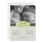 Elegant Twins Birth Announcement: Lime Green