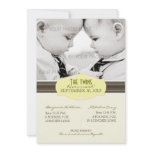 Elegant Twins Birth Announcement: Sunny Yellow