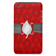 elegant two tone red damask pattern iPod touch covers