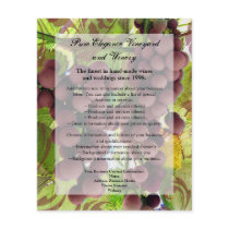 Elegant Vineyard Purple/Green Grapes Wedding Flyer Design