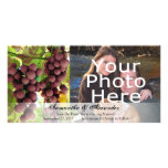 Elegant Vineyard Purple/Green Grapes Wedding Photo Card