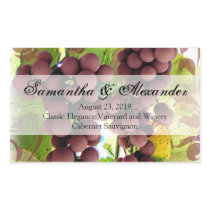 Elegant Vineyard Purple/Green Grapes Wedding Rectangular Stickers