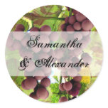 Elegant Vineyard Purple/Green Grapes Wedding stickers
