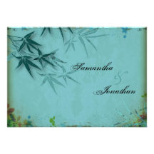 Elegant Vintage Asian Bamboo Wedding Invitation