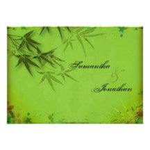 Elegant Vintage Asian Bamboo Wedding Invitation