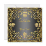 Elegant vintage Black and Gold Invitation