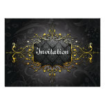 Elegant vintage black n gold invitation
