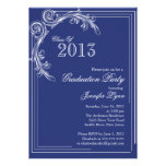Elegant Vintage Blue Graduation Party Invitation invitations