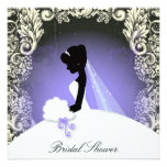 Elegant Vintage Bridal Shower Purple  Invitation