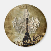 Elegant Vintage Chandelier Wedding Refrigerator Magnet