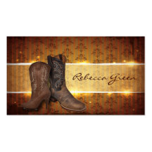 elegant vintage Cowboy Boots Country Business Card Templates