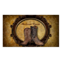elegant vintage Cowboy Boots Country Business Cards