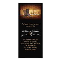 elegant vintage Cowboy Boots Country wedding Custom Announcement