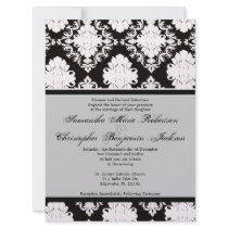 Elegant Vintage Damask Wedding Invite