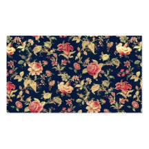 Elegant Vintage Floral Rose Pattern Template Business Cards