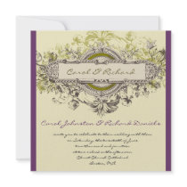 Elegant Vintage Floral Wedding Invitation