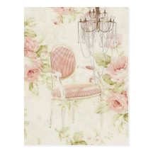 Elegant vintage girly floral paris fashion post cards