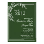 Elegant Vintage Green Graduation Party Invitation