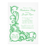 Elegant Vintage Green Graduation Party Invitation invitations