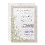 Elegant Vintage Green Wedding Invite invitations