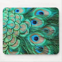 Elegant Vintage Peacock  feather Mousepad