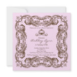 Elegant Vintage Princess Birthday Party Invitation