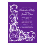 Elegant Vintage Purple Graduation Party Invitation invitations