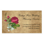 Elegant Vintage Rose, Magenta/Brown Business Card Template