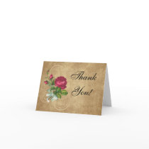 Elegant Vintage Rose, Magenta/Brown Card
