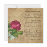 Elegant Vintage Rose, Magenta/Brown Invitations