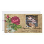 Elegant Vintage Rose, Magenta/Brown Picture Card