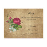 Elegant Vintage Rose, Magenta/Brown Postcard