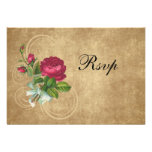 Elegant Vintage Rose RSVP with Entree Option Custom Invitation
