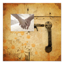 elegant vintage summer daisy country wedding photo art