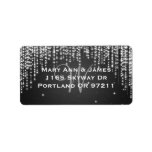 Elegant Wedding Address Night Dazzle Black Personalized Address Label