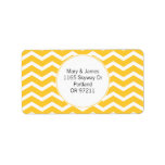 Elegant Wedding Address Yellow Chevron Pattern Personalized Address Labels