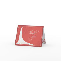 Elegant wedding dress bridal shower thank you card