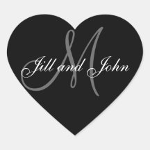 Elegant Wedding Favour Stickers Heart Shape