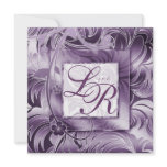 Elegant Wedding Invitation Floral Purple Silver