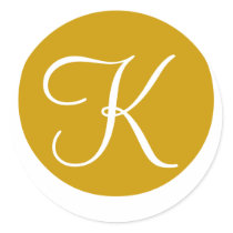 Elegant Wedding Monogram Gold & White Seal