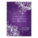 Elegant Wedding Program Vintage Swirls Purple Greeting Cards