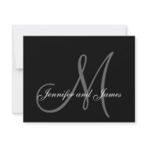 Elegant Wedding RSVP Card with Monogram Personalized Announcement