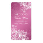 Elegant Wedding Wine Label Vintage Swirls Pink