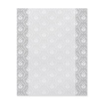 Elegant White and Grey Pattern. Damask. Personalized Flyer